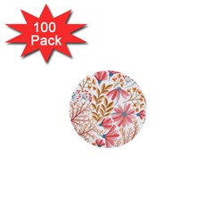 Flowers Pattern Seamless Floral Floral Pattern 1  Mini Buttons (100 Pack)  by danenraven