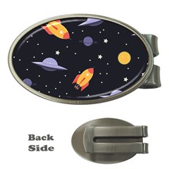 Cosmos Rockets Spaceships Ufos Money Clips (oval)  by Cowasu