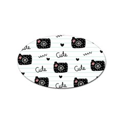 Cute Cameras Doodles Hand Drawn Sticker (oval) by Cowasu