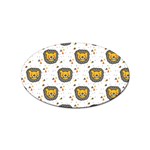 Lion Heads Pattern Design Doodle Sticker (Oval)