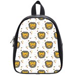 Lion Heads Pattern Design Doodle School Bag (Small)