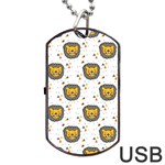 Lion Heads Pattern Design Doodle Dog Tag USB Flash (One Side)