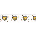 Lion Heads Pattern Design Doodle Small Premium Plush Fleece Scarf