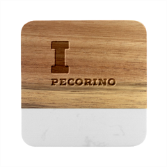 I Love Pecorino  Marble Wood Coaster (square) by ilovewhateva