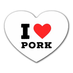 I Love Pork  Heart Mousepad by ilovewhateva