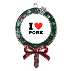 I Love Pork  Metal X mas Lollipop With Crystal Ornament by ilovewhateva