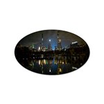 New York Night Central Park Skyscrapers Skyline Sticker Oval (100 pack)