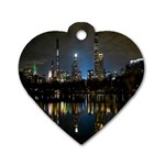New York Night Central Park Skyscrapers Skyline Dog Tag Heart (Two Sides)