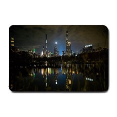 New York Night Central Park Skyscrapers Skyline Small Doormat by Cowasu