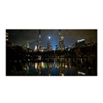 New York Night Central Park Skyscrapers Skyline Satin Wrap 35  x 70 