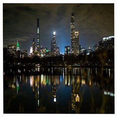 New York Night Central Park Skyscrapers Skyline Wooden Puzzle Square by Cowasu