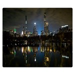 New York Night Central Park Skyscrapers Skyline Premium Plush Fleece Blanket (Small)