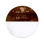 New York Night Central Park Skyscrapers Skyline Classic Marble Wood Coaster (Round) 