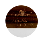 New York Night Central Park Skyscrapers Skyline Marble Wood Coaster (Round)