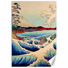 Wave Japanese Mount Fuji Woodblock Print Ocean Canvas 12  X 18  by Cowasu