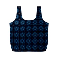 Blue Floral Pattern Geometric Pattern Full Print Recycle Bag (m) by danenraven