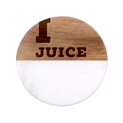 I Love Juice Classic Marble Wood Coaster (round)  by ilovewhateva