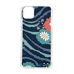 Waves Flowers Pattern Water Floral Minimalist Iphone 11 Pro Max 6 5 Inch Tpu Uv Print Case by danenraven