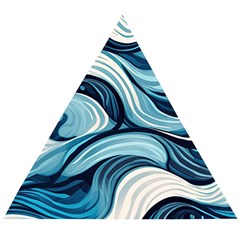 Pattern Ocean Waves Arctic Ocean Blue Nature Sea Wooden Puzzle Triangle by danenraven