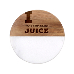 I Love Watermelon Juice Classic Marble Wood Coaster (round)  by ilovewhateva