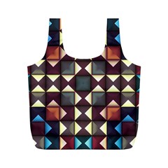 Symmetry Geometric Pattern Texture Full Print Recycle Bag (m) by Bangk1t