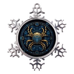 Cancer Star Sign Astrology Metal Large Snowflake Ornament