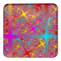 Geometric Abstract Colorful Square Glass Fridge Magnet (4 Pack)