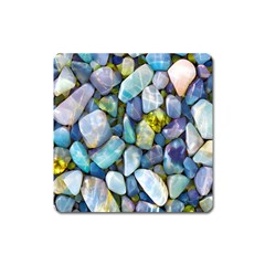 Stones Gems Multi Colored Rocks Square Magnet by Bangk1t