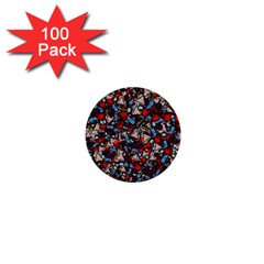 Harmonious Chaos Vibrant Abstract Design 1  Mini Buttons (100 Pack)  by dflcprintsclothing