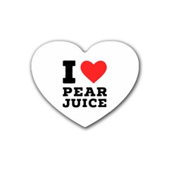I Love Pear Juice Rubber Heart Coaster (4 Pack) by ilovewhateva