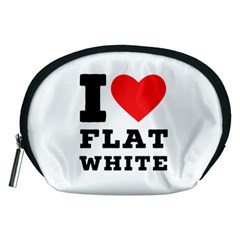 I Love Flat White Accessory Pouch (medium) by ilovewhateva