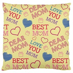 Love Mom Happy Mothers Day I Love Mom Graphic Pattern Standard Premium Plush Fleece Cushion Case (two Sides) by Ravend