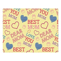 Love Mom Happy Mothers Day I Love Mom Graphic Pattern Premium Plush Fleece Blanket (large) by Ravend