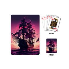 Ship Pirate Adventure Landscape Ocean Sun Heaven Playing Cards Single Design (mini) by Ndabl3x