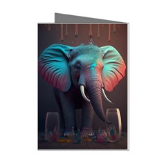 Elephant Tusks Trunk Wildlife Africa Mini Greeting Cards (pkg Of 8) by Ndabl3x