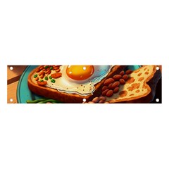 Breakfast Egg Beans Toast Plate Banner And Sign 4  X 1  by Ndabl3x