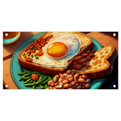 Breakfast Egg Beans Toast Plate Banner And Sign 4  X 2 