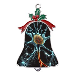 Organism Neon Science Metal Holly Leaf Bell Ornament by Ndabl3x
