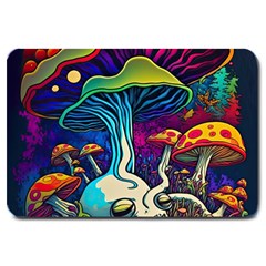 Mushrooms Fungi Psychedelic Large Doormat by Ndabl3x