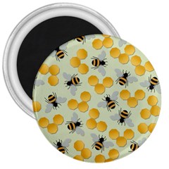 Honey Bee Bees Pattern 3  Magnets by Ndabl3x