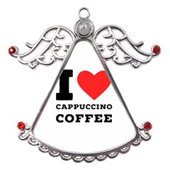 I Love Cappuccino Coffee Metal Angel With Crystal Ornament by ilovewhateva