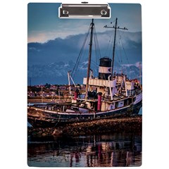 End Of The World: Nautical Memories At Ushuaia Port, Argentina A4 Acrylic Clipboard by dflcprintsclothing