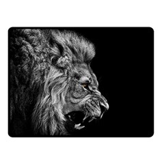 Angry Male Lion Roar Two Sides Fleece Blanket (small) by Wav3s