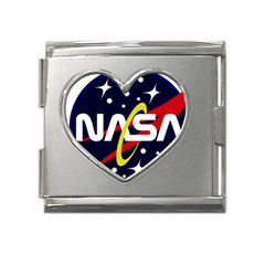 Nasa Insignia Mega Link Heart Italian Charm (18mm) by Wav3s