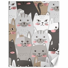 Cute Cats Seamless Pattern Canvas 12  X 16  by Wav3s