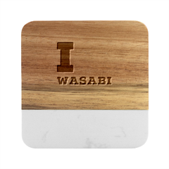 I Love Wasabi Marble Wood Coaster (square) by ilovewhateva