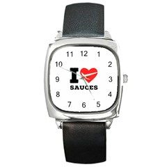 I Love Sauces Square Metal Watch by ilovewhateva