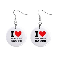 I Love Tomatoes Sauce Mini Button Earrings by ilovewhateva