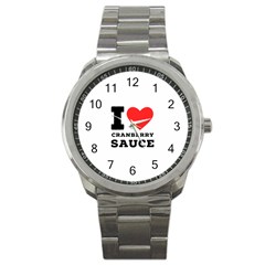 I Love Cranberry Sauce Sport Metal Watch by ilovewhateva