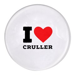 I Love Cruller Round Glass Fridge Magnet (4 Pack) by ilovewhateva